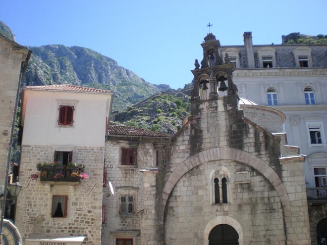 The buildings of the ancient walled town of Kotor © Yacht Balvenie